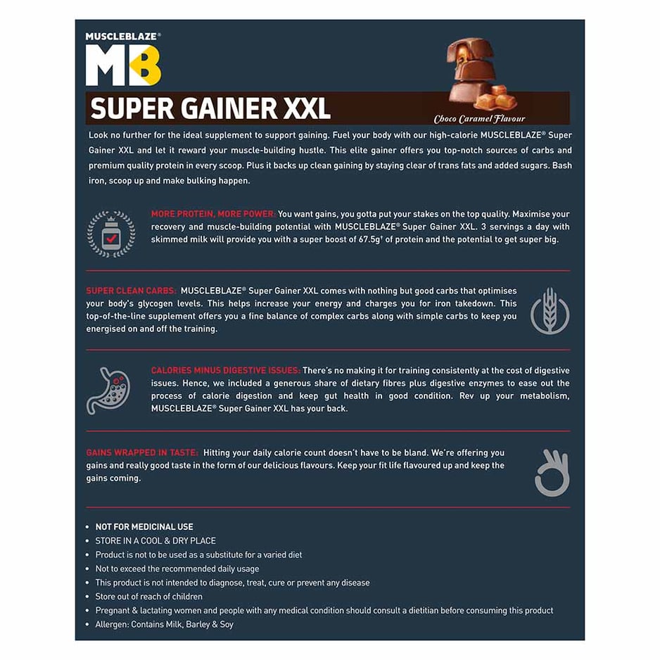 MuscleBlaze Super Gainer XXL Weight Gainer Choco Caramel