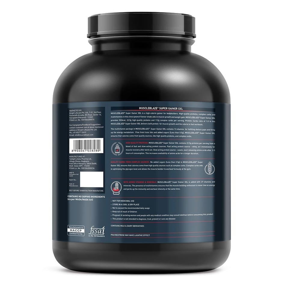 MuscleBlaze Super Gainer XXL Weight Gainer Choco Peanut
