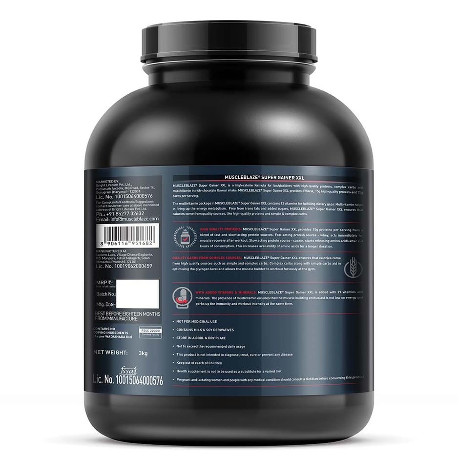 MuscleBlaze Super Gainer XXL Weight Gainer Chocolate Mint