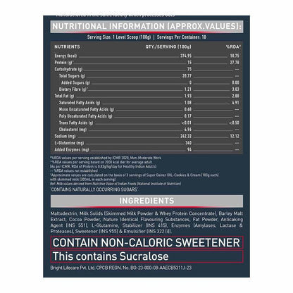 MuscleBlaze Super Gainer XXL Weight Gainer Cookies & Cream
