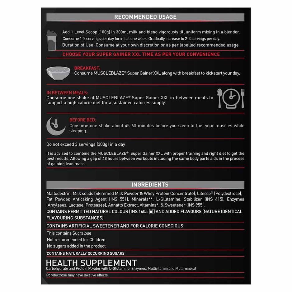 MuscleBlaze Super Gainer XXL Weight Gainer Mango Burst