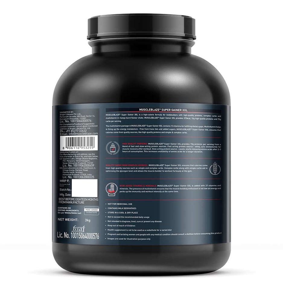 MuscleBlaze Super Gainer XXL Weight Gainer Mango Burst
