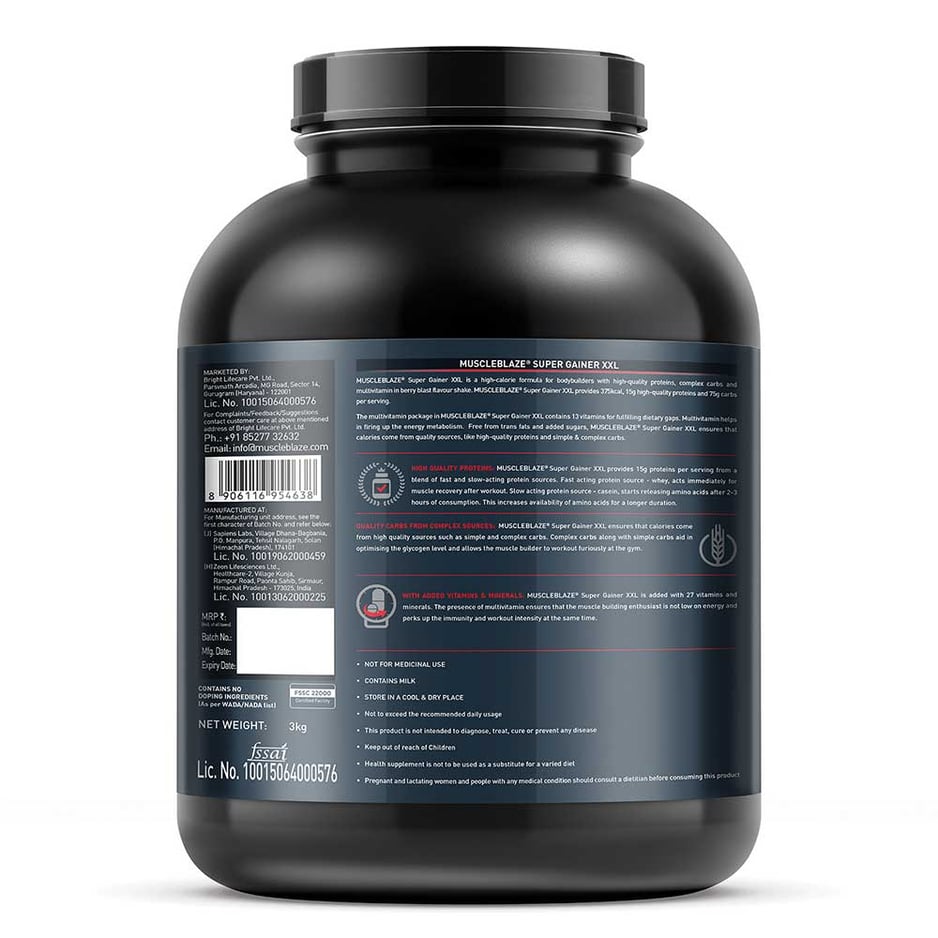 MuscleBlaze Super Gainer XXL Weight Gainer Berry Blast