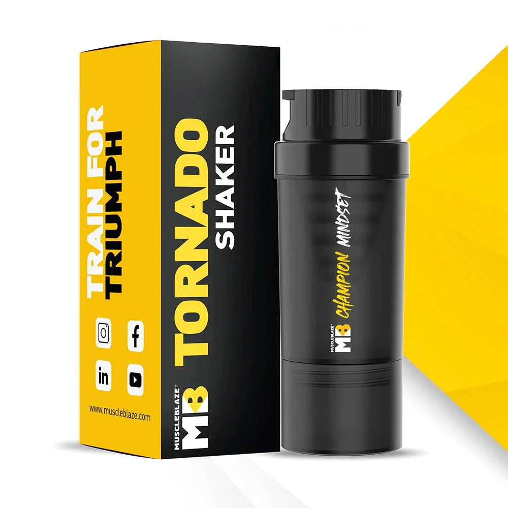 MuscleBlaze Tornado Shaker 500ml Black