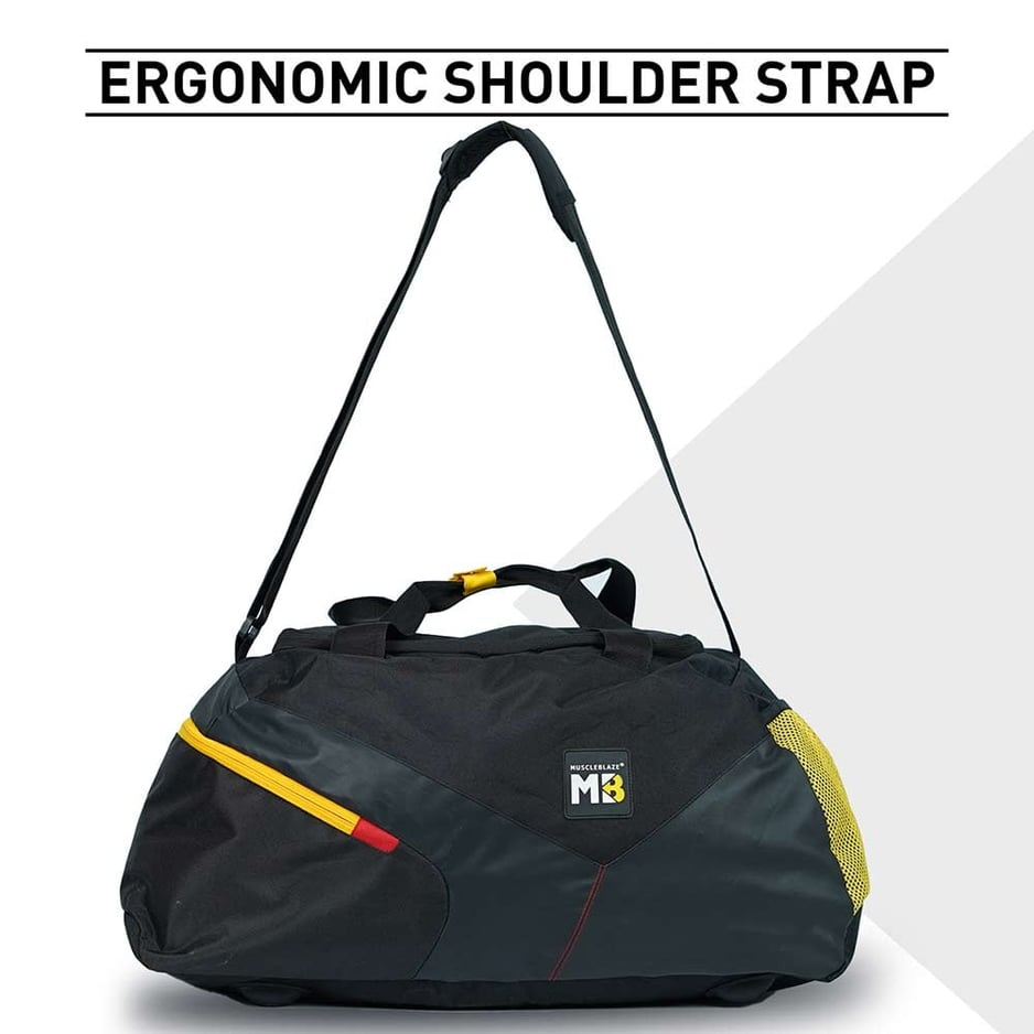 MuscleBlaze Training Bag with Shoe Compartment Black 45 L