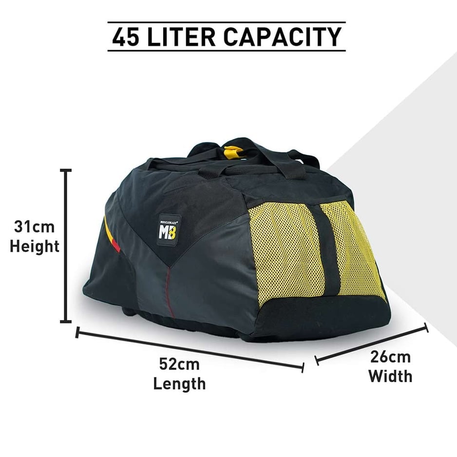 MuscleBlaze Training Bag with Shoe Compartment Black 45 L