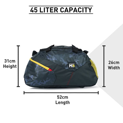 MuscleBlaze Training Bag with Shoe Compartment Camo Navy 45L