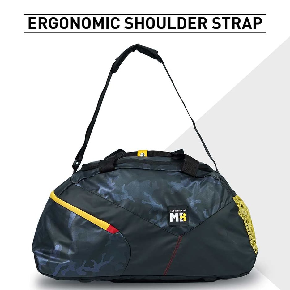 MuscleBlaze Training Bag with Shoe Compartment Camo Navy 45L