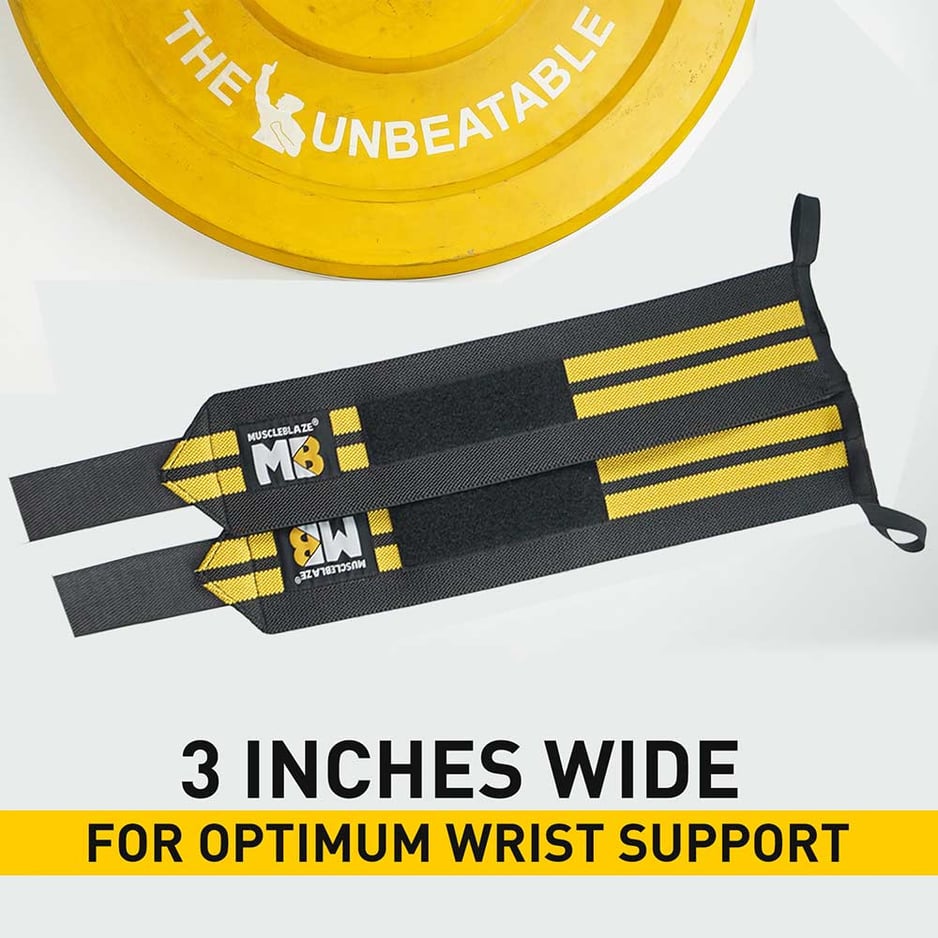 MuscleBlaze Wrist Support Without Mono Carton Black