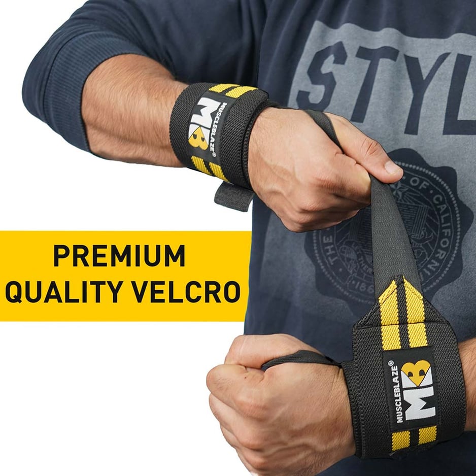 MuscleBlaze Wrist Support Without Mono Carton Black