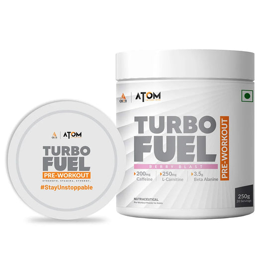 AS-IT-IS Nutrition ATOM Turbo Fuel Pre-Workout, 250 g (0.55 lb), Berry Blast
