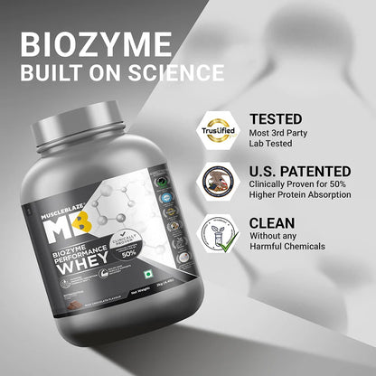 MuscleBlaze Biozyme Performance Whey, 2 kg (4.4 lb), Rich Chocolate