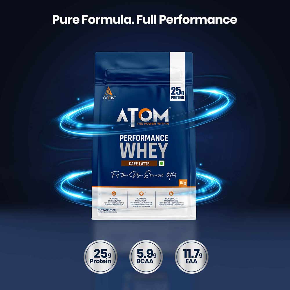 AS-IT-IS Nutrition ATOM Performance Whey, 1 kg (2.2 lb), Cafe Latte