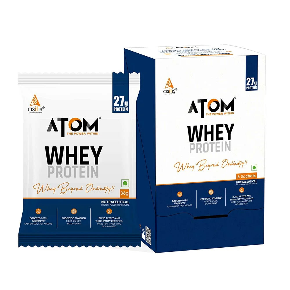 AS-IT-IS Nutrition ATOM Whey Protein with Enzymes, 6 sachets/pack Double Rich Chocolate