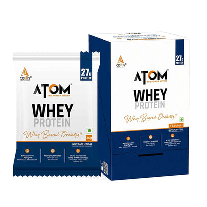 AS-IT-IS Nutrition ATOM Whey Protein with Enzymes, 6 sachets/pack Double Rich Chocolate