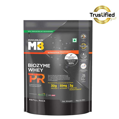 MuscleBlaze Biozyme Whey PR, 1 kg (2.2 lb), Molten Chocolate Cake